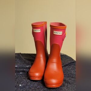 Hunter Women's Vibrant Pink and Orange Boots